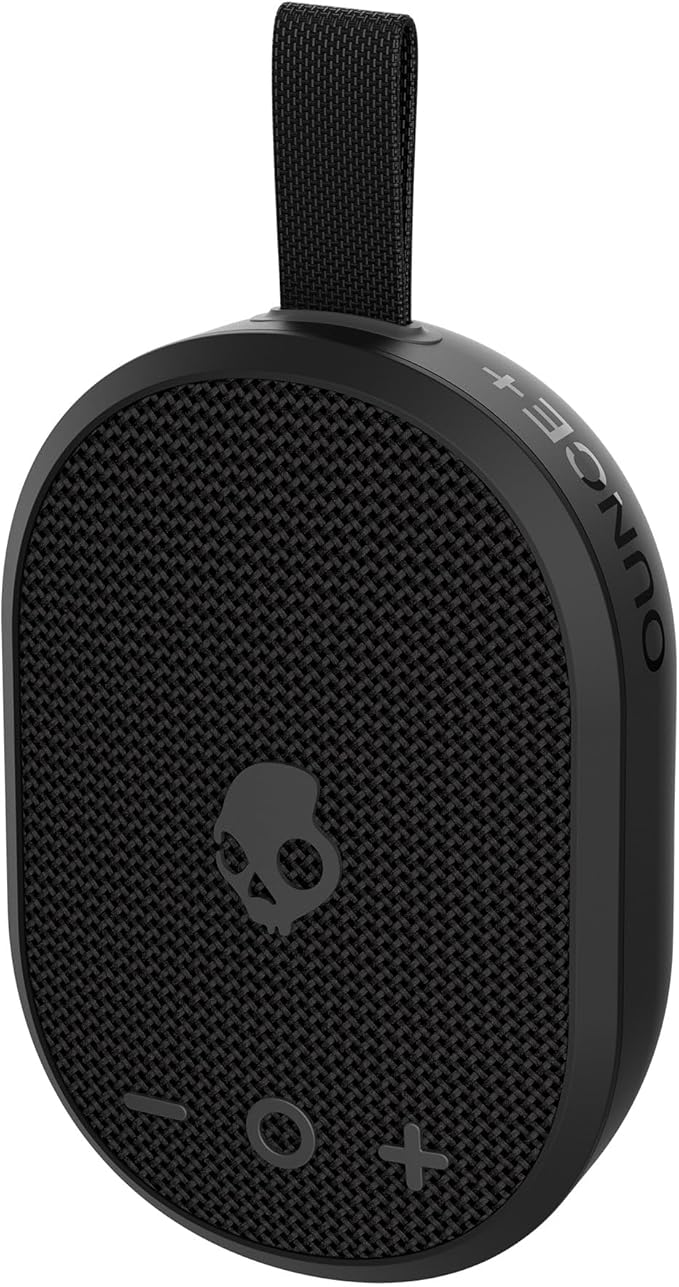 Skullcandy Ounce+ Wireless Bluetooth Speaker - IPX7 Waterproof Mini Portable Speaker with 16 Hour Battery, True Wireless Stereo, and Ballistic Nylon Carry Strap (Black)