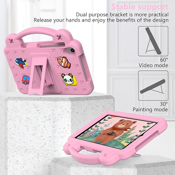 Kids Case Compatible with Samsung Galaxy Tab A 8.4 Inch 2020 SM-T307/SM-T307U, Shockproof Lightweight EVA Protective Sleeves with Stand & Handle - Pink