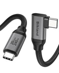 Silkland 20Gbps USB C Data Cable Right Angle, Short 1.6FT 90 Degree USB C 3.2 Gen 2x2 High Speed Data Transfer Cable, 5K/4K 60Hz Monitor Display, 240W PD, Type C Compatible for SSD, Hub, Dock,eGPU