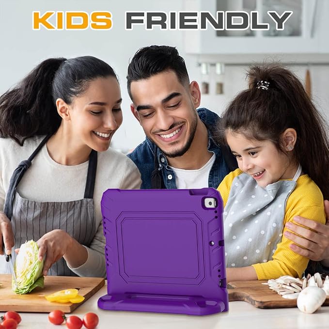 Kids Case for iPad 9th/8th/7th Generation 10.2 Inch 2021/2020/2019, Case for iPad Air 3rd Gen/Pro 10.5 Inch, Durable Shockproof Cover with Screen Protector for iPad 10.2 & 10.5, Purple