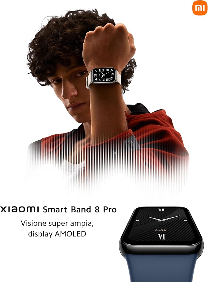 Xiaomi Smart Band 8 Pro Fitness Tracker, 1.74"" AMOLED Display, up to 20 Days Battery, 5ATM, SpO2 Tracking, Sleep and Heart Rate Monitoring, 150+ Training Modes, Pedometer, Silver/Gray