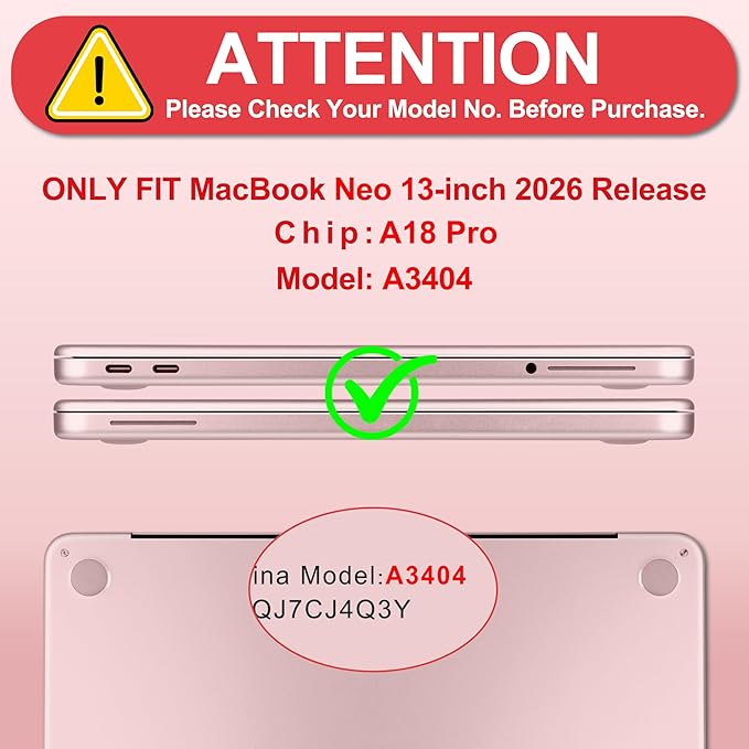 DONGKE for MacBook Neo 13 inch Case 2026 (Model A3404), Artistic Cherry Pattern Ultra Slim Frosted Matte Hard Shell, Anti-Scratch & Fingerprint Resistant Cover - Cherry Blossom