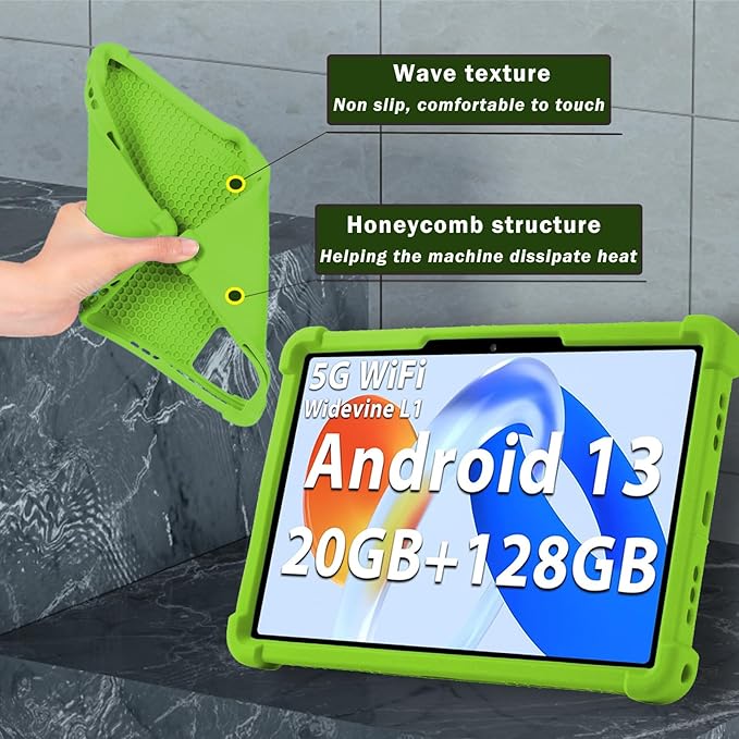 ATOOZ for ROWT 10.1 inch Tablet Case,Soft Silicone Case for ROWT A10/SVITOO Tab 10/Aiprotablet C20e/ZONKO D115/MB1001 10.1 inch Tablet with Stand (Green)