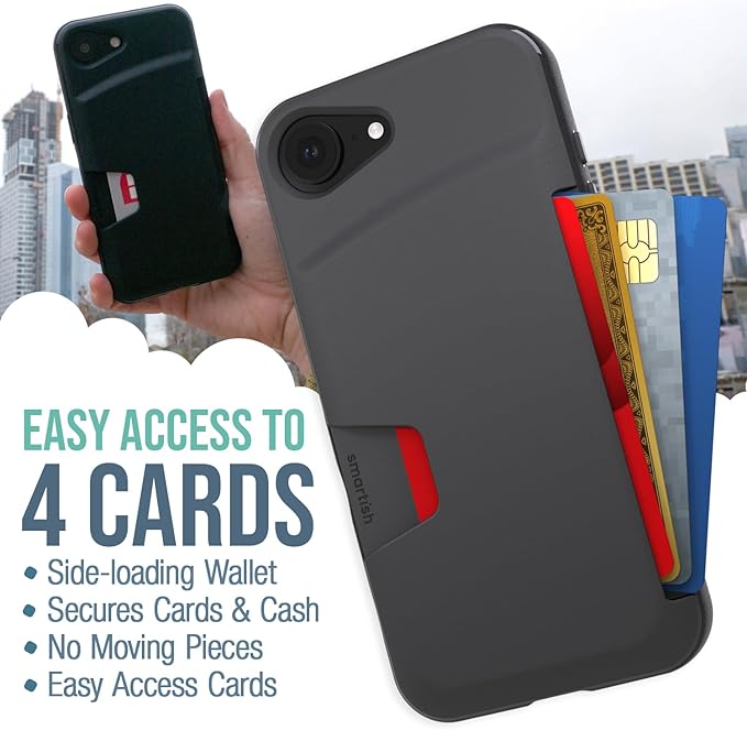 Smartish® iPhone 16 Pro Max Wallet Case - Wallet Slayer Vol. 1 [Slim + Protective] Credit Card Holder - Drop Tested Hidden Credit Card Slot Cover for Apple iPhone 16 Pro Max - Wildflower Fields