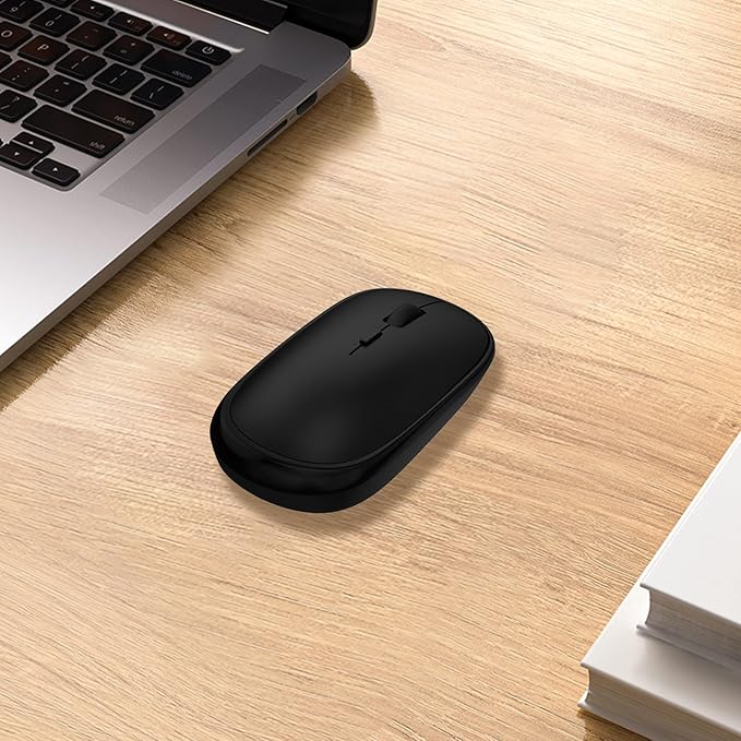 Small Wireless Mouse, Slim Mini Mouse, Portable Computer Mice with USB Receiver, Quiet Click, 2400 DPI, 2.4GHz Cordless Silent Mice for Laptop PC - Black