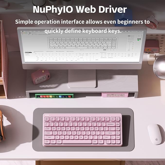 NuPhy Node75 Wireless Mechanical Keyboard, 75% Hot Swappable Custom Keyboard, 82 Keys Computer Gaming Keyboards, Supports Touch Gestures, PBT Keycaps, RGB Backlit, Bluetooth/2.4GHz/USB-C