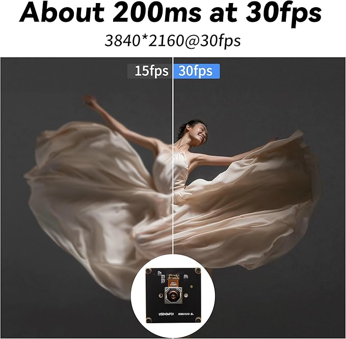 48MP Ultra HD Autofocus USB Camera – 4K Video & 8000×6000 Still – 70° No Distortion Lens for Lightburn Laser Engraver | Machine Vision | Embedded Systems
