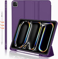 iMieet iPad Pro 13 Inch Case (M5/M4) 2025/2024 with Pencil Holder, Trifold Stand Smart Case with Soft TPU Back, Auto Wake/Sleep (Dark Purple)