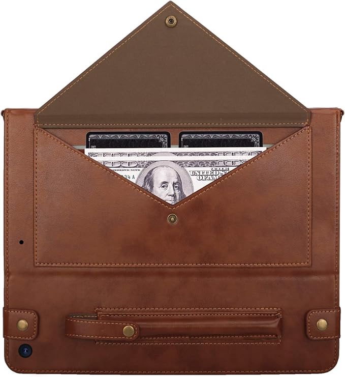 Handbag Case for iPad Mini 7.9" Series, iPad Mini 4/Mini 5 Case, Techcircle Lightweight Folio Stand Crossbody Wallet Case with Pencil Holder, Hand Strap & Shoulder Strap Soft Protective Cover, Coffee