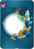 for Apple iPad (A16) 11th Generation Case 11 inch 2025 & iPad 10th Generation Case 10.9 inch 2022, Lightweight Soft TPU Back Shockproof Cover Silicone Bumper Shell, Gold Blue Butterfly