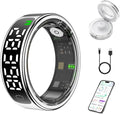 Smart Health Ring for Women Men, Smart Ring Fitness Tracker for iOS Android, Heart Rate, Blood Oxygen, Blood Pressure, Sleep Monitoring,5ATM Waterproof, No Subscription Fee (Silver, 11#)