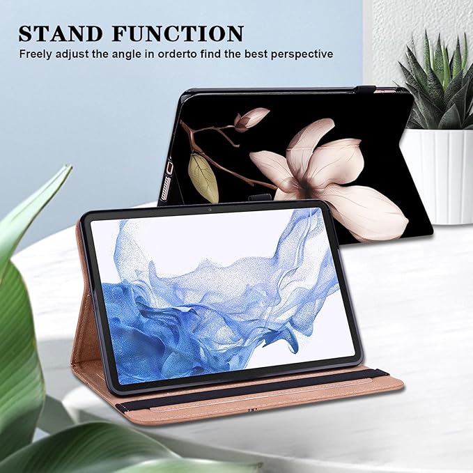 Case for iPad Pro 11 Inch (M5/M4) 2025/2024, PU Leather Tablet Cases Flip Folio Multi-Angle Viewing Stand Protective Cover with Card Slots - Mandala Flower
