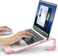 LOXP Laptop Stand for Desk, Laptop Stand with Wrist Support, Ergonomic Detachable Laptop Riser, Mount, Holder Notebook Computer Stand for MacBook Air Pro, HP, Dell, XPS, HP (10-17") Laptops - Pink