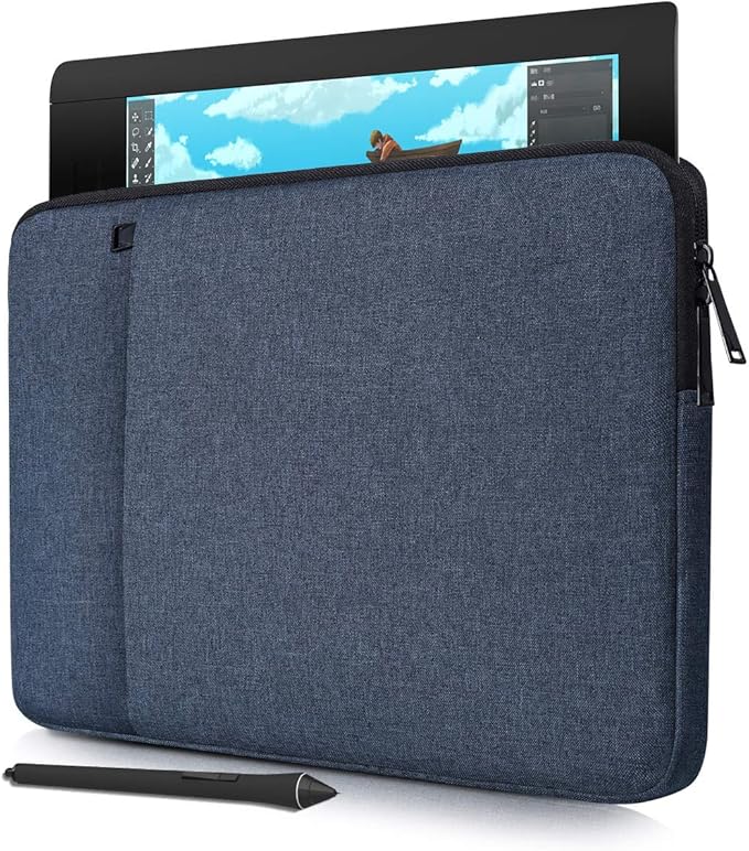 Drawing Graphics Tablet Sleeve Protective Case for HUION Inspiroy H1060P/ KAMVAS 13/ H950P, Wacom Intuos Pro Medium/Wacom One 14, Navy Blue