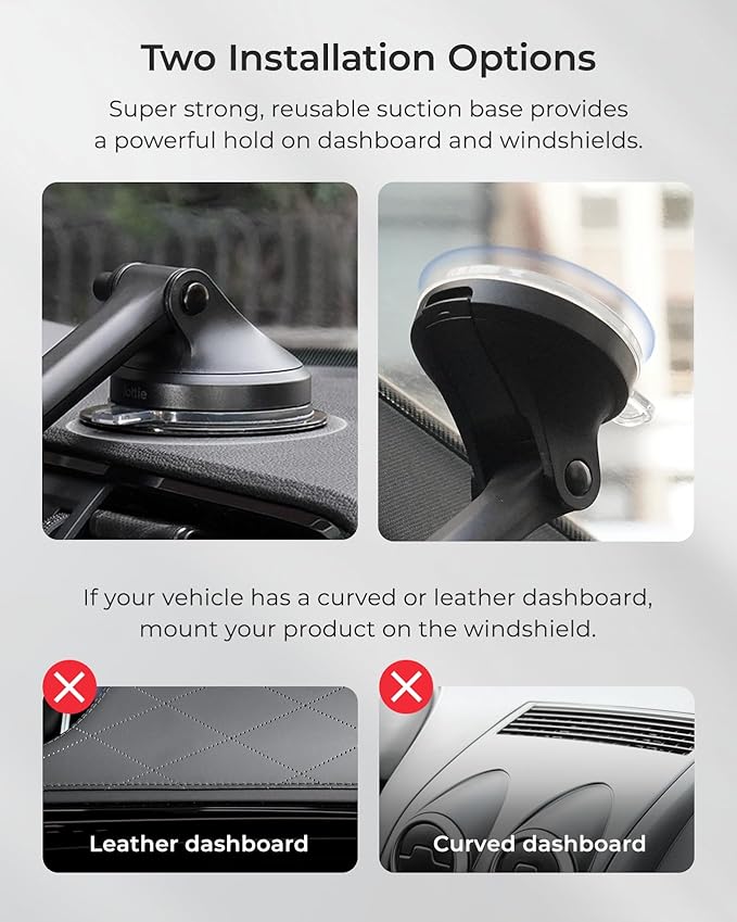 iOttie iTap 3 Magnetic Dash & Windshield Car Mount, Phone Holder with Suction Cup, Includes Magnetic Ring Adapter, Compatible with iPhone 12-17, Samsung Galaxy, Google Pixel, and MagSafe Phones