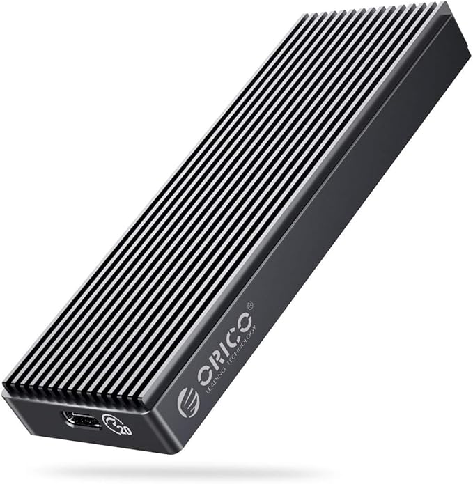 ORICO 20Gbps M.2 NVMe SSD Enclosure Adapter,USB3.2 Gen2 Type-C to NVMe PCI-E M-Key Solid State Drive Aluminum External Case for SSD Size 2230/2242/2260/2280, up to 4TB（M2PAC3-G20, Grey）