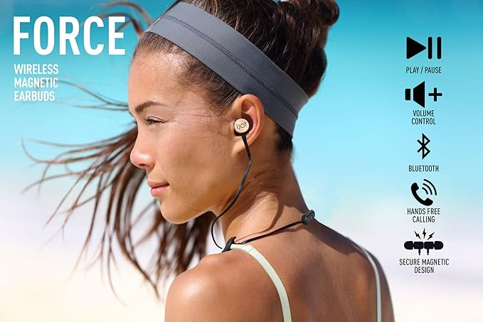 iJoy Bluetooth Wireless Sport Earbuds IPX4 Sweatproof Sport Headphones with Microphone, Noise Cancelling Earphones, Noise Cancelling Headset for Workout, Running, Gym