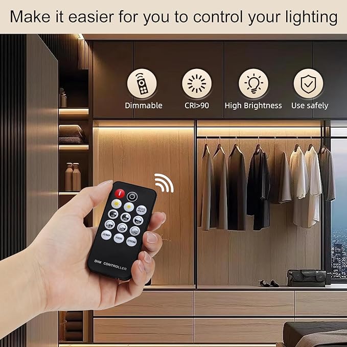 ZSLAIFU COB LED Strip Light 24V, 16.4ft Warm LED Light Strip with Remote, High Density Flexible Warm Tape Lights, CRI90+ LED Lighting for Backlighting for TV, Bedroom, Cabinet, Indoor Decor