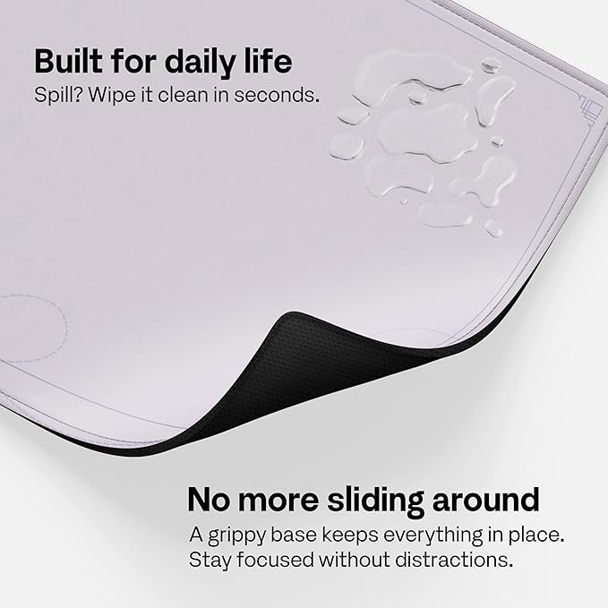 Pixio Mouse Pads - 36 x 16 inch XXL Caligraphy Purple Multifunctional Large Desk Mats for Gaming, Office, Desktop Anti-Slip Waterproof Washable Computer Mouse Mat