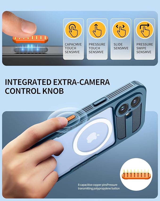 Lanhiem Magnetic for iPhone 17 Case, IP68 Waterproof, Dustproof, Compatible with Magsafe, Built-in Screen Protector, Full Body, Heavy Duty, Rugged Phone Cover, 6.3 inch, Blue