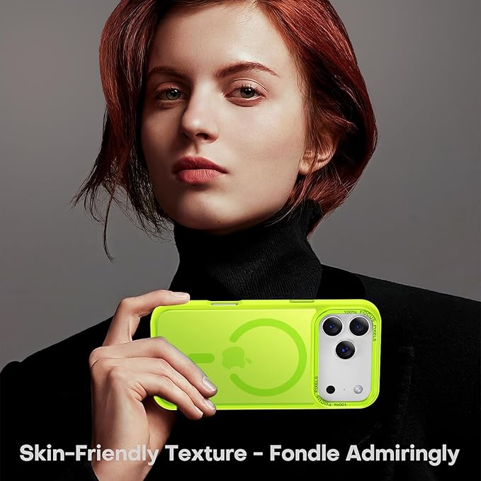 Newfuture Magnetic for iPhone 17 Pro Case [Compatible with Magsafe] [Military Grade Drop Protection] Translucent Matte Anti-Scratch Shockproof Protective Phone Cover 6.3 Inch, Fluorescent Green