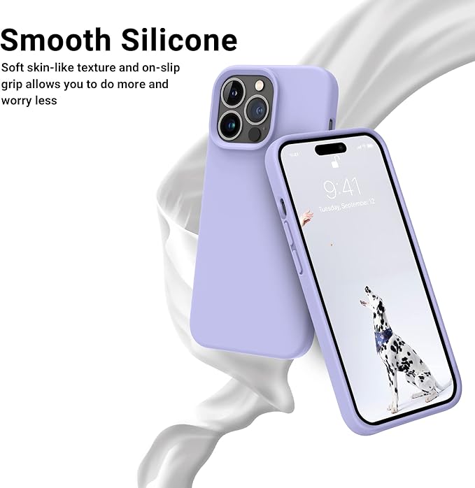 OTOFLY Designed for iPhone 14 Pro Case, Silicone Shockproof Slim Thin Phone Case for iPhone 14 Pro 6.1 inch (Light Purple)
