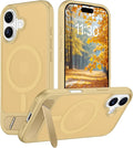 Magnetic Compatible with iPhone 16 Case, [Built-in Invisible Kickstand][Compatible with MagSafe] [Military Grade Shockproof] Slim Translucent Matte Phone Case for iPhone 16 6.1"
