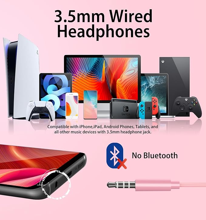 Kimwood Wired Earbuds with Microphone, Wired Earphones in-Ear Headphones HiFi Stereo, Powerful Bass and Crystal Clear Audio, Compatible with iPhone, Android, Computer Most with 3.5mm Jack