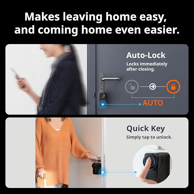 SwitchBot Smart Lock Pro Bundle: Lock+Keypad Touch+Hub Mini Matter, Fingerprint Deadbolt Retrofit, IP65, Matter HomeKit Siri iPhone/Apple Watch, Alexa/Google