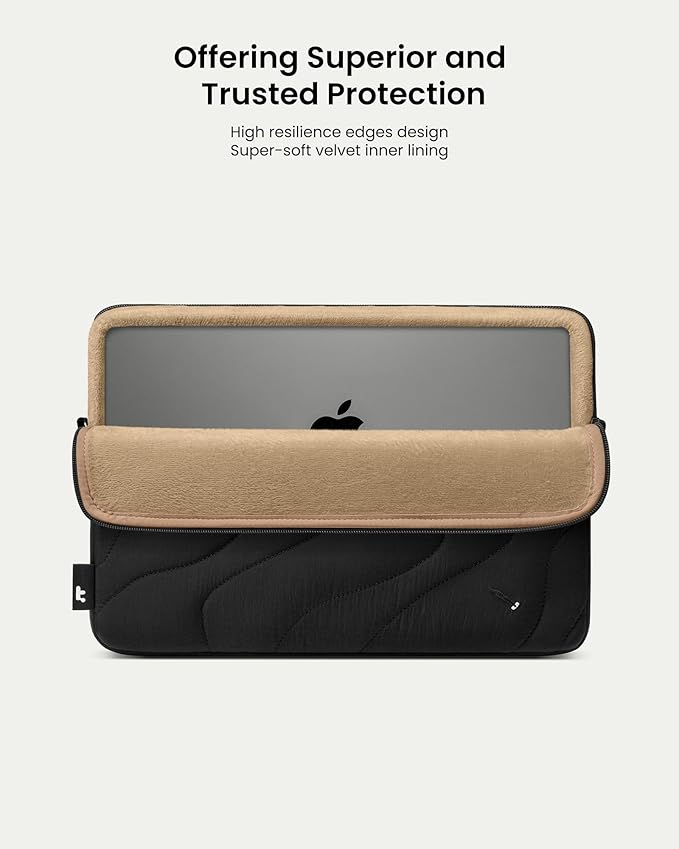 tomtoc 360 Protective Puffy Laptop Sleeve for 15-inch MacBook Air M5/A3448 (2026), M4/A3241 2025, M3/A3114, M2/A2941, 15" Surface Laptop 7th(Copilot+ PC)/6/5/4/3, Quilted Puffer Soft Computer Case Bag