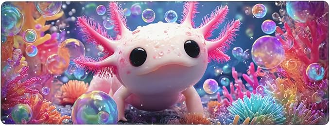 Axolotl Mouse Pad Extended Large Gaming Mouse Pad XL Stitched Edges for Gamer Home Office 31.5 X 11.8 Inch