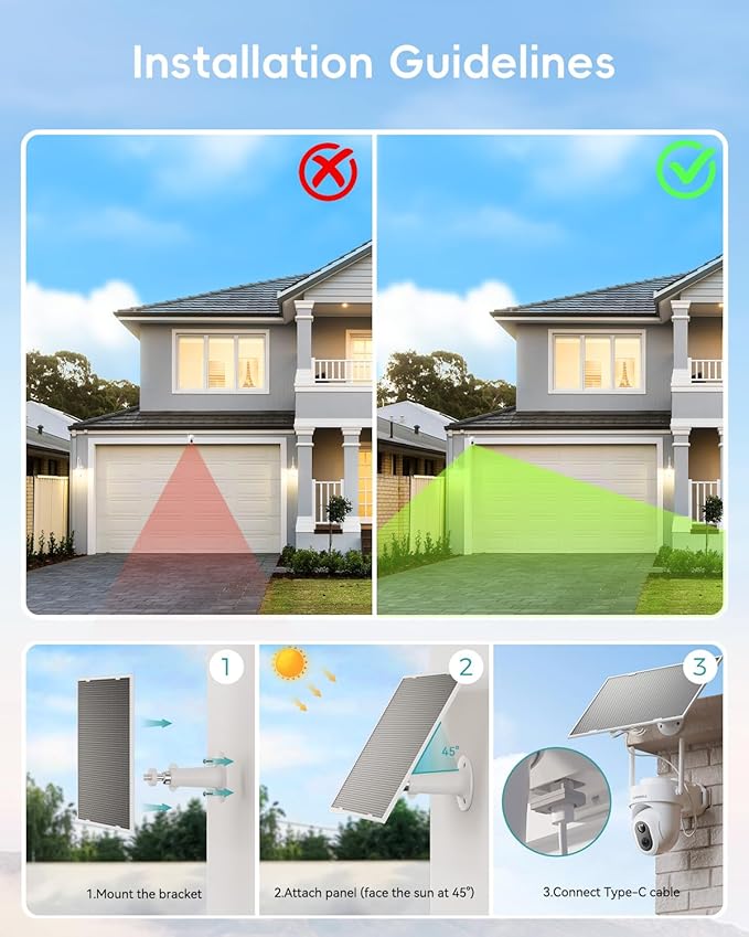 ZUMIMALL 24/7 Recording Solar Security Cameras Wireless Outdoor, 9W Solar Panel, 2K AOV Cameras for Home Security, 360° Auto Tracking, Color Night Vision, 2.4GHz WiFi, 512G Local Storage(Not Include)