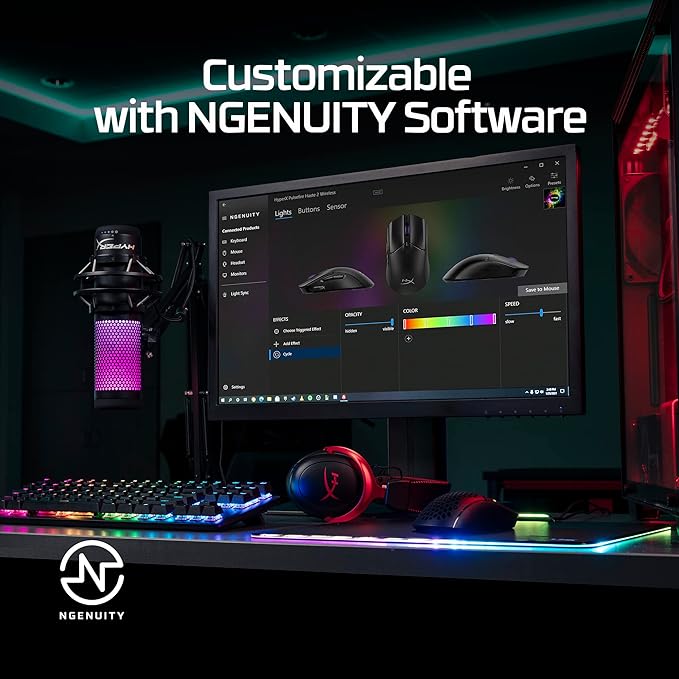 HyperX Pulsefire Haste 2 – Wireless Gaming Mouse- Ultra Lightweight, 61g, 100 Hour Battery Life, Dual Wireless Connectivity, Precision Sensor - Black