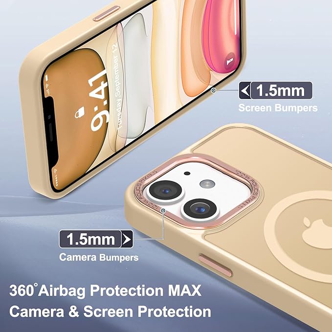 Newfuture Designed for iPhone 11 Case with Strong Magnetic [13 FT Military Drop Protection] [Compatible with Magsafe] Slim Translucent Matte Shockproof with Anti-Fingerprint Phone Case, Creamy Yellow