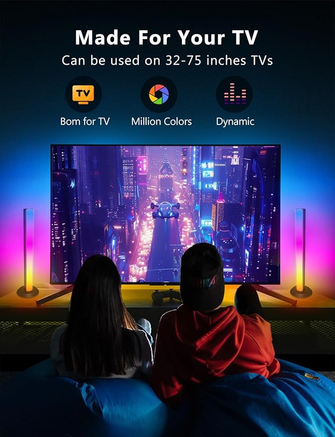 DAYBETTER Smart LED Light Bars, RGB Light Bar, 14 Inches TV Backlights with Scene and Music Modes, Smart Light Bars with Multiple Placement Options, Mood Lighting, PC Gaming Light Bar for Room Decor