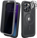 Diaclara Magnetic Designed for iPhone 14 Pro Max Case, Full Body Rugged Case with Built-in Privacy Touch Sensitive Anti-Scratch Screen Protector, with Camera Lens Protector, Black
