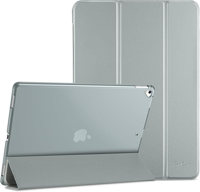 ProCase Smart Case for iPad Pro 12.9 Inch 1st and 2nd Generation (2015 and 2017 Model), Stand Cover Support Auto Sleep/Wake -Lightgrey