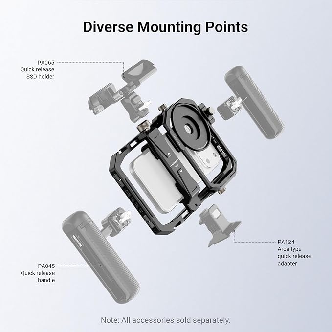 NEEWER Universal Phone Cage Video Rig Stabilizer with 17mm to 37mm & 67mm Lens Filter Adapter Ring Accessories Compatible with iPhone Android Samsung for Video Recording Streaming Photography, PA058