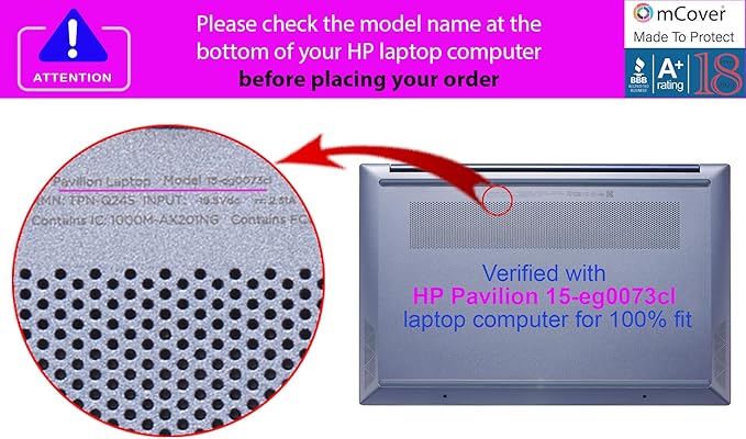 mCover Case Compatible for 2020-2022 15.6" HP Pavilion 15-EGxxxx / 15-EHxxxx Series Notebook PC ONLY (NOT Fitting Any Other HP Pavilion or Envy Series) - Clear