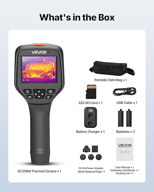 2025 AI-Powered Thermal Imager Pro,Thermal Imaging Camera with 256x192 IR Resolution & 2MP Visual Camera, 25Hz, 3.5" Touch Screen, -4°F to 1022°F, WiFi