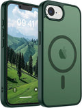 SUPFINE Magnetic for iPhone 17e Case/iPhone 16e Case (Compatible with MagSafe)(Military Grade Drop Protection) Slim Translucent Matte Shockproof with Anti-Fingerprint Phone Case,Forest Green