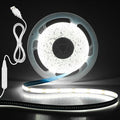 Aclorol 5V COB LED Strip Lights 13.12ft Dimmable LED Tape Light with 1.5M USB Cable 6000K Cold White Dotless LED Strip for Mirror 3D Printer TV Backlight Under Cabinet Lighting Projects 320LEDs/M