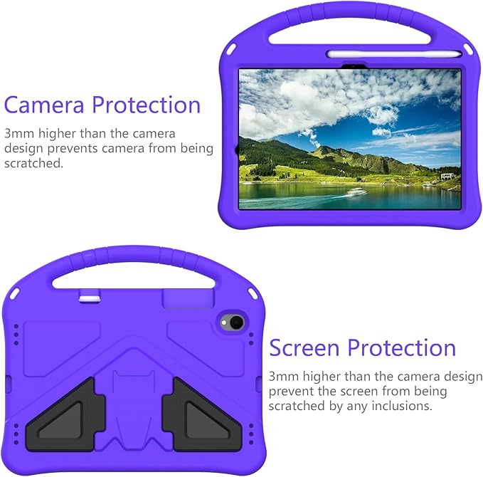 Kids Case for Samsung Galaxy Tab S11 2025 11" Tablet, Techcircle Light Weight Shock Proof EVA Foam Handle Rugged Stand Protective Case, Purple