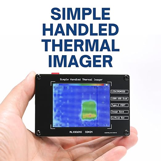 Mini Handheld Thermal Camera, Portable Infrared Thermal Imaging Camera, Paranormal Equipment Thermal Imager, Non-Contact Heat Detector with Type-C Interface PC Link Data Storage