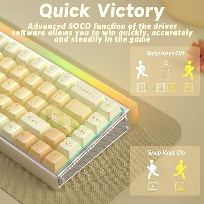 AULA Hero 68 HE Ultra - Wired Gaming Keyboard with Hall Effect Magnetic Switch, CNC Aluminum Frame, 8KHz Polling Rate, RGB Box & Backlight, Adjustable Actuation, 65% Compact Small Gamer Keyboards