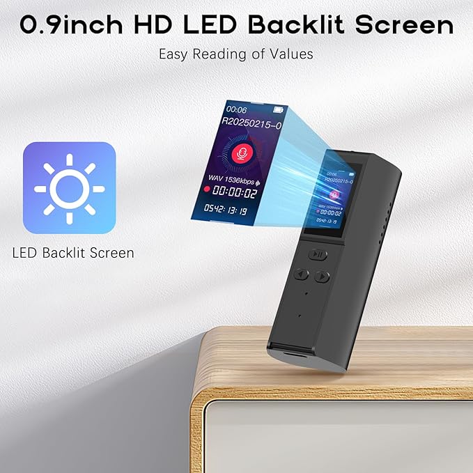 128GB Voice Activated Recorder with Playback: Magnetic Audio Recorder with AI Noise Cancellation, 220 Hours Continuous Recording, Recording Device for Lectures Meetings Interviews Classroom
