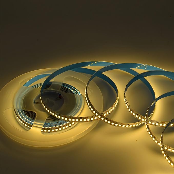SUYOOULIN LED Strip Lights, SMD 2835 LED Strip Warm White 3000K, DC12V 1200LEDs 16.4Ft 26000LM High Density LED Light Strips Non-Waterproof, 3 Times Brightness Than SMD3528 LED Strip