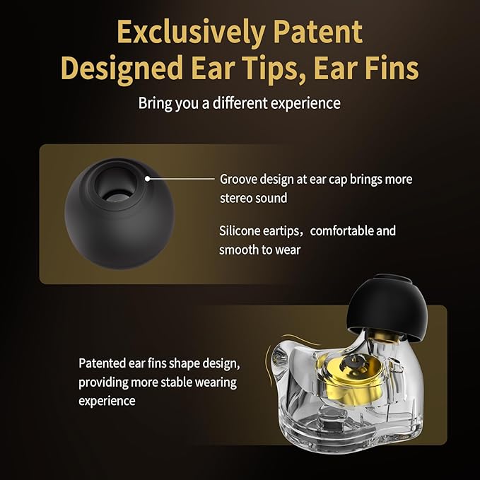 HiFi IEM for Gaming, CCZ MC02 in Ear Monitors, Clear Crystal Sound Gaming Earbuds, 10mm 1DD Wired Headphones with Patented IEMS Ear Tips for Computer Laptop School Students (Clear Cyan, With Mic)