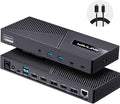 WAVLINK Displaylink Docking Station 3 Monitors with 130W Power Delivery, 10Gbps USB for MacBook (M1-M5, Neo) & Windows, USB-C(3 HDMI, 2 DisplayPort, 2 USB-C, 4 USB3.1, Ethernet, Audio)