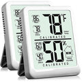 Antonki 2-Pack Room Thermometer, Digital Small Hygrometer Indoor Thermometer Humidity Gauge, Temperature Humidity Meter with Max/Min Record Monitor Sensor for Home, Plants - Battery Included